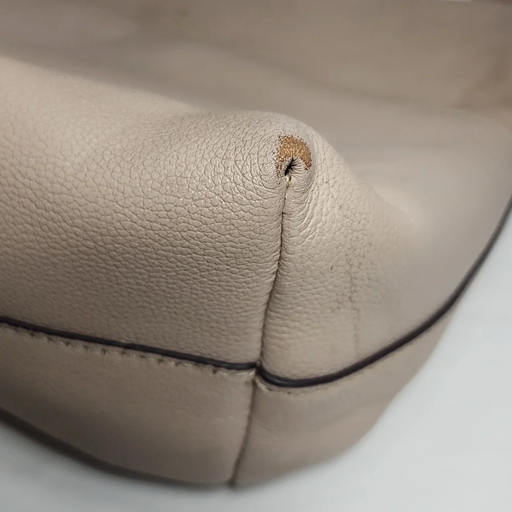 Kate Spade‎ Bailey Textured Leather Shoulder Bag Purse Handbag Beige